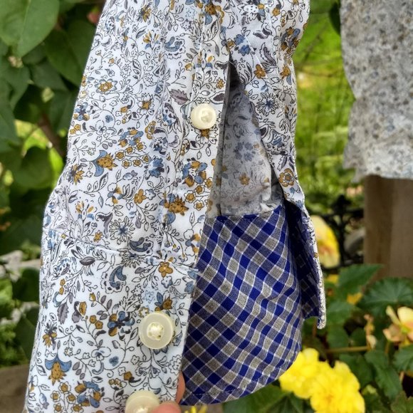 Thomas Dean white small floral patterned dress shirt - Picture 5 of 9